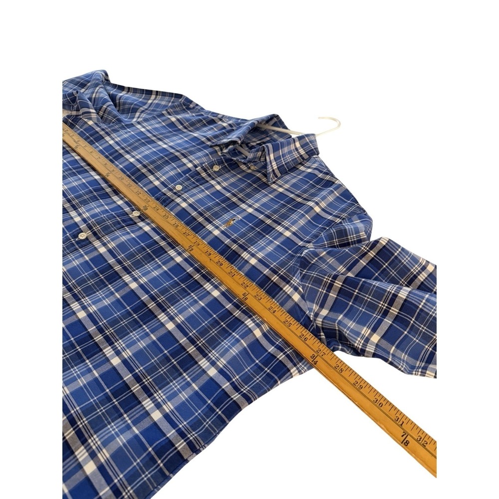 Polo Ralph Lauren Men's Blue Plaid Button-Down Shirt In Classic Fit XXL - Picture 6 of 8